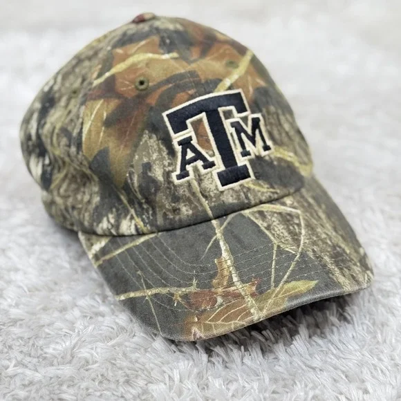 Texas A&M Aggies Hat Cap Strap Back Camo College Football Mens Mossy Oak Hunting - Picture 8 of 12
